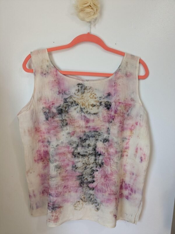 Cotton Top Dyed with Rust and Flowers